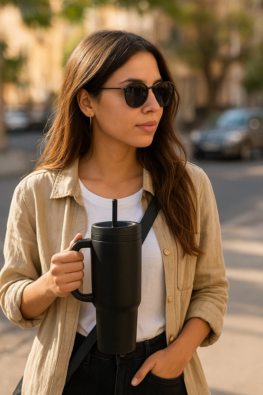Large Stainless Steel Insulated Tumbler | 1.2L Travel Mug with Handle & Straw – Hot & Cold