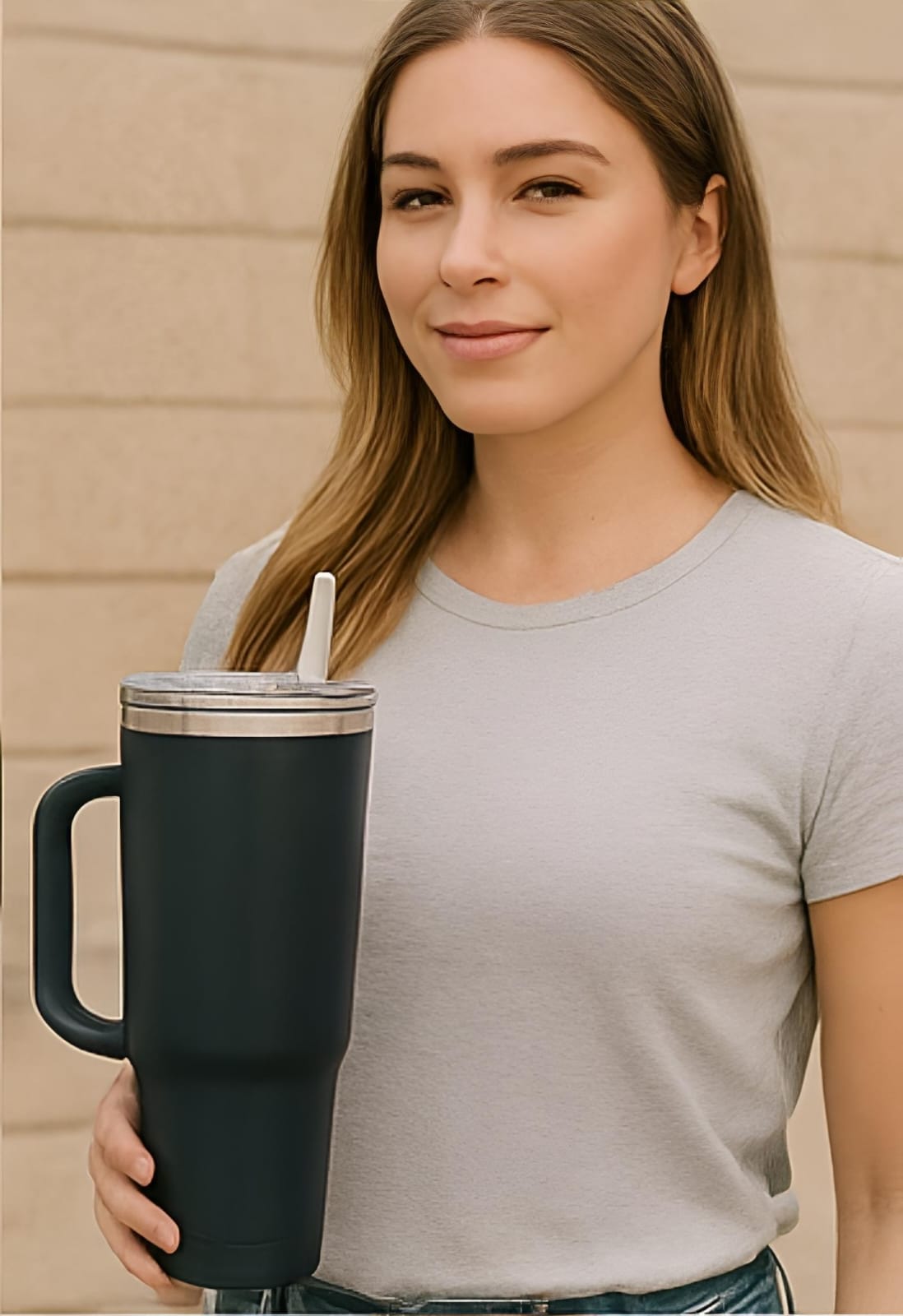 Large Stainless Steel Insulated Tumbler | 1.2L Travel Mug with Handle & Straw – Hot & Cold
