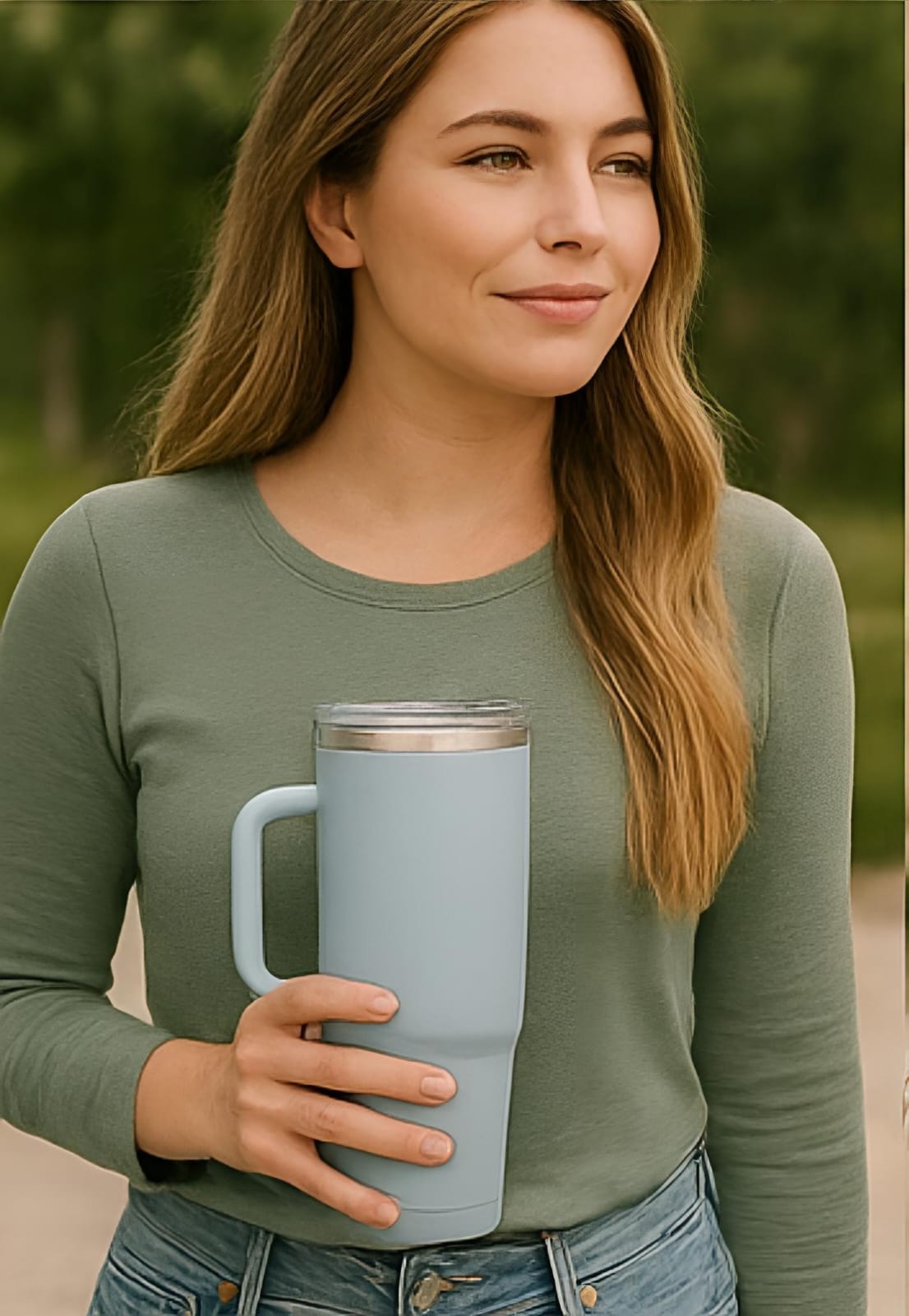 Large Stainless Steel Insulated Tumbler | 1.2L Travel Mug with Handle & Straw – Hot & Cold
