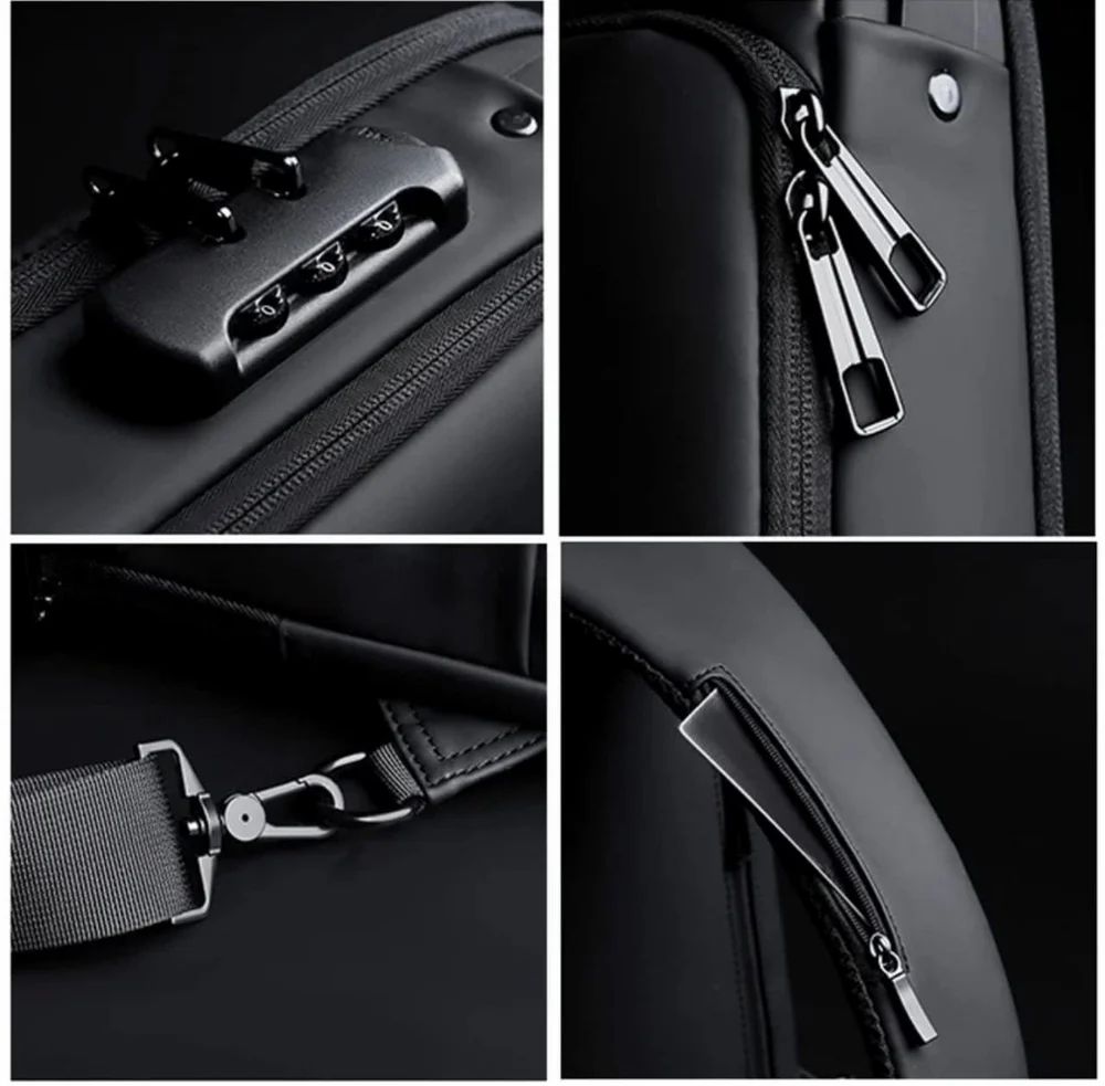 “Premium Waterproof Travel Sling Bag | Anti-Theft Crossbody Bag with USB Charging Port”