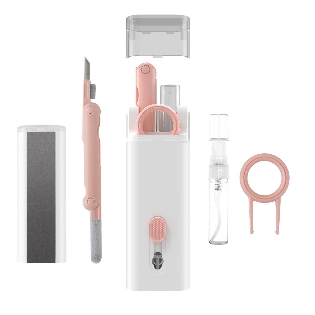 Multifunctional electronic 7 in 1 cleaning kit with brush, tools for AirPods, keyboards, laptops, phones, and monitors. Perfect for thorough and easy device cleaning.