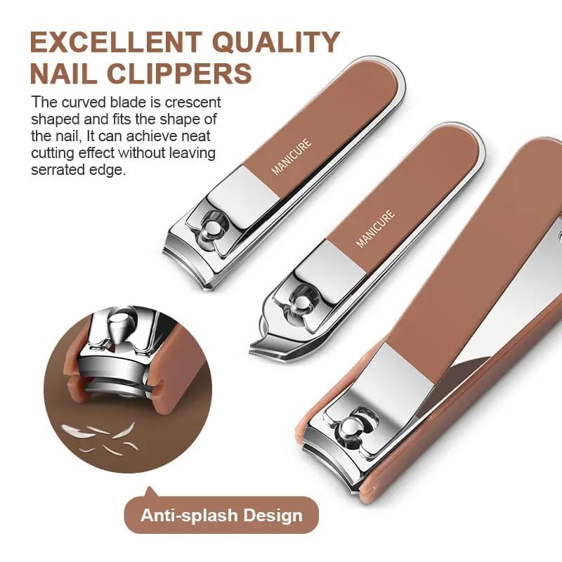 Professional 8-in-1 Manicure and Pedicure Kit – Complete Stainless Steel Grooming Set for Home & Travel