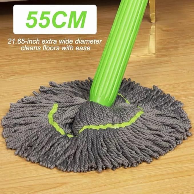 Self Twist Mop with microfiber head for efficient wet & dry cleaning. Features a telescopic, extendable handle for easy reach and reusable design. Perfect for all floor types at home or office.