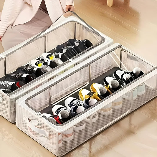 Multipurpose Foldable Storage Organizer with Transparent Top - Breathable & Space Saving