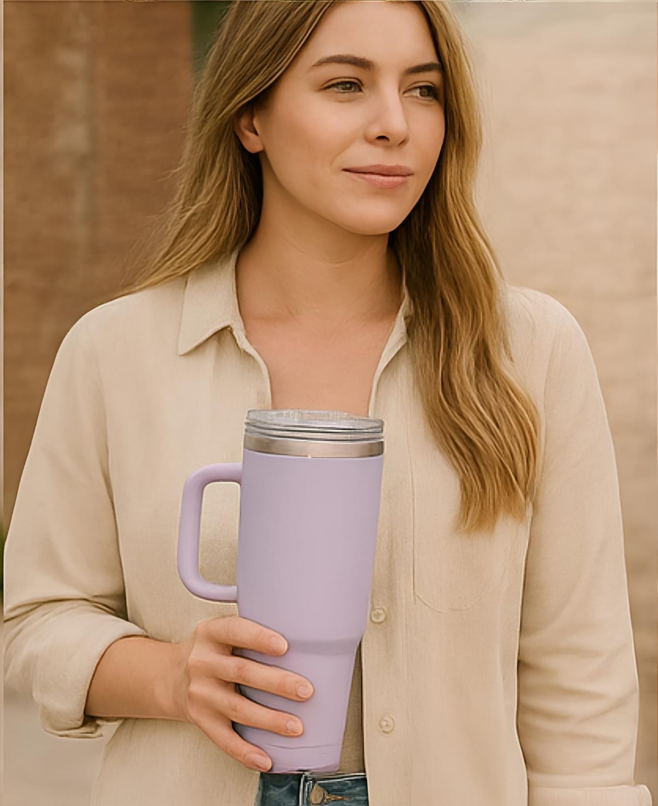 Large Stainless Steel Insulated Tumbler | 1.2L Travel Mug with Handle & Straw – Hot & Cold