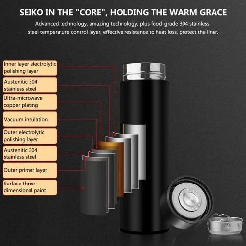 Smart LED Temperature Display Flask | Vacuum Insulated Stainless Steel Hot & Cold Bottle (500ml)