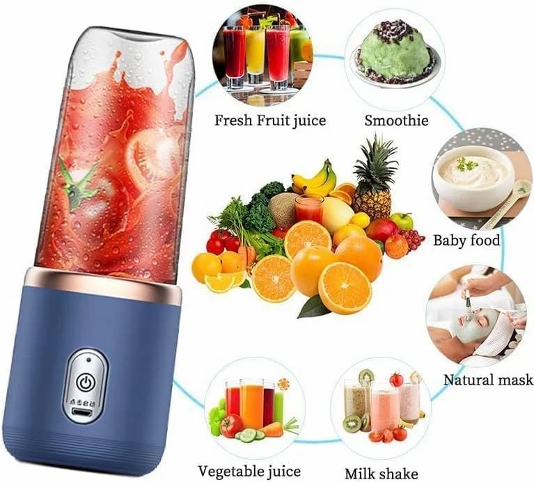 Premium Quality Portable USB Rechargeable Blender | Smoothie, Shake & Juice Maker for Home, Gym & Travel