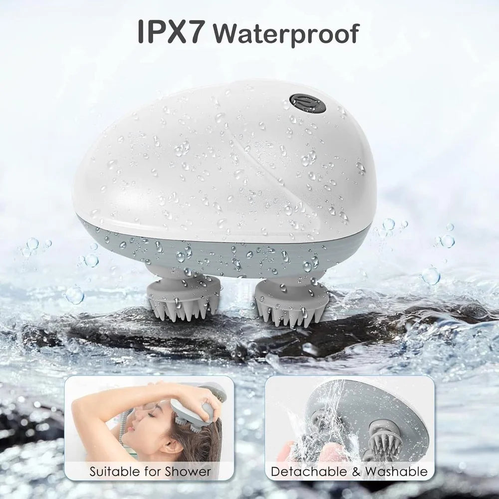 Smart Electric Scalp Massager for Hair Growth & Relaxation – Rechargeable, Portable & Pet-Friendly