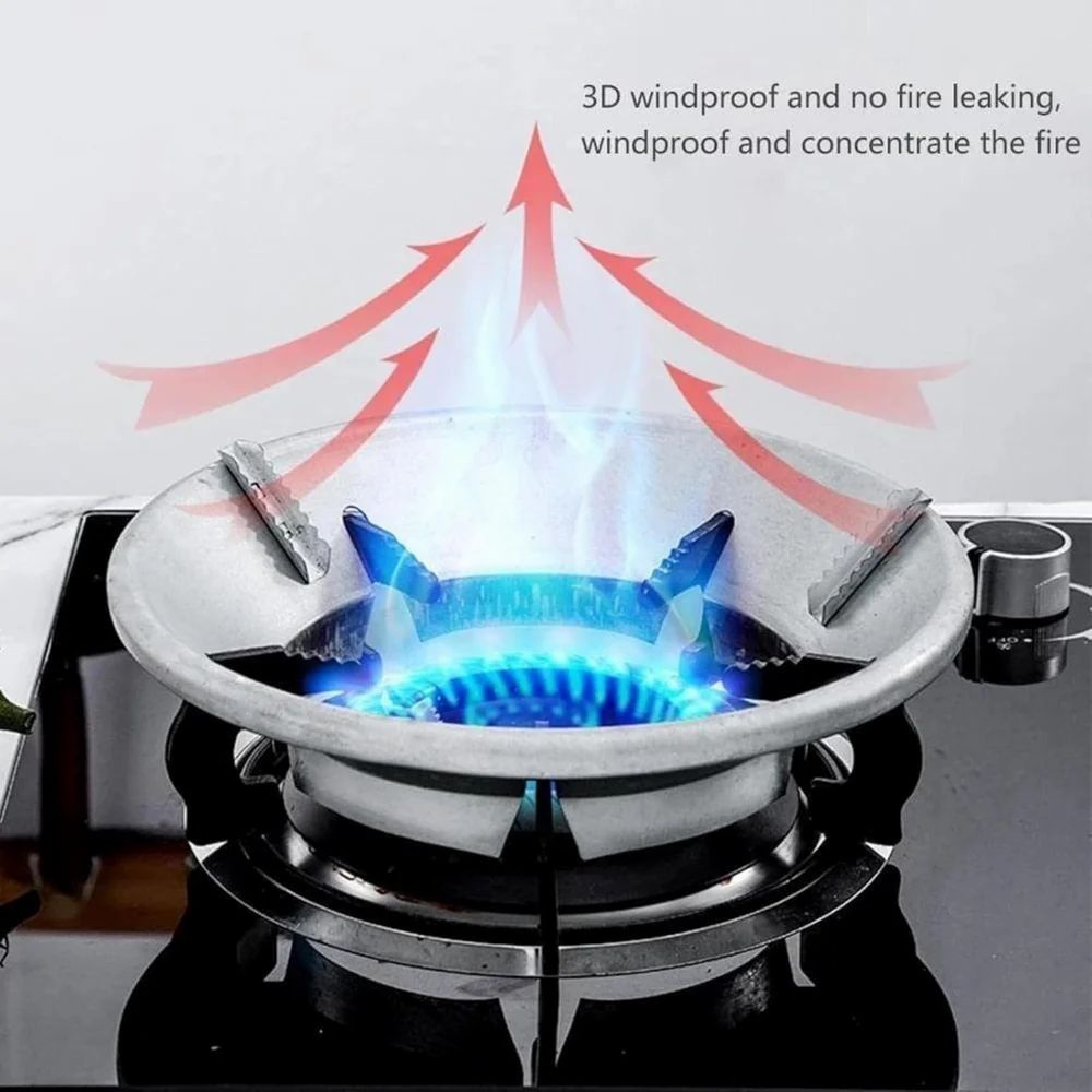 Premium Stainless Steel Gas Saver Ring | Stove Flame Guard Stand for Gas Burner | LPG Saving & Utensil Support Ring