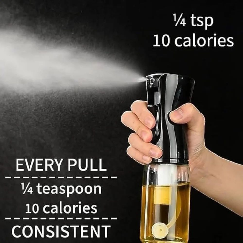 Premium Glass Oil Sprayer Bottle for Cooking | Refillable Olive Oil Dispenser with Plastic Head for Kitchen, Air Fryer & BBQ