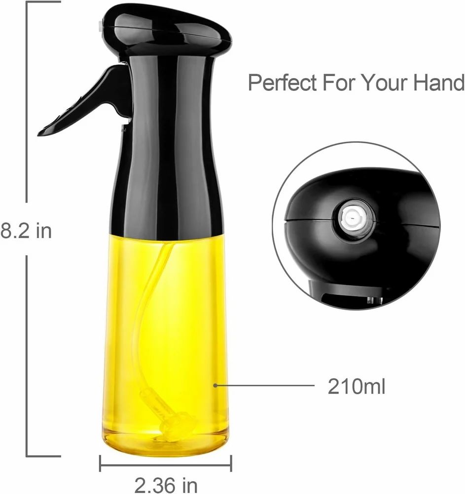 Premium Glass Oil Sprayer Bottle for Cooking | Refillable Olive Oil Dispenser with Plastic Head for Kitchen, Air Fryer & BBQ