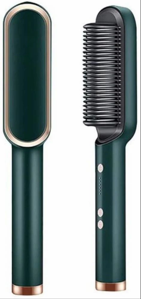 Hair Straightener Comb + 1 FREE Microfiber Hair Wrap Towel (Salon-at-Home Kit)