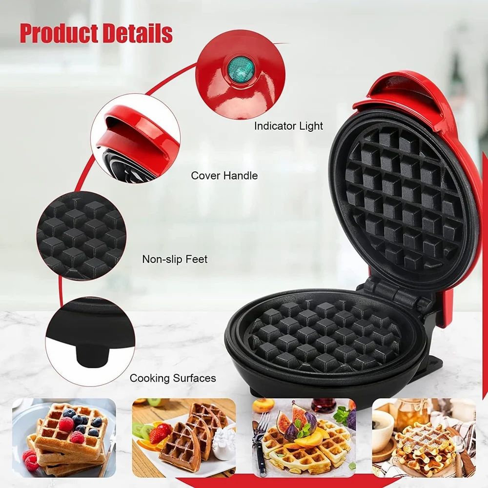 Waffle Maker Machine – Non-Stick Mini Electric Waffle Maker for Home & Kitchen