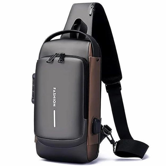 “Premium Waterproof Travel Sling Bag | Anti-Theft Crossbody Bag with USB Charging Port”