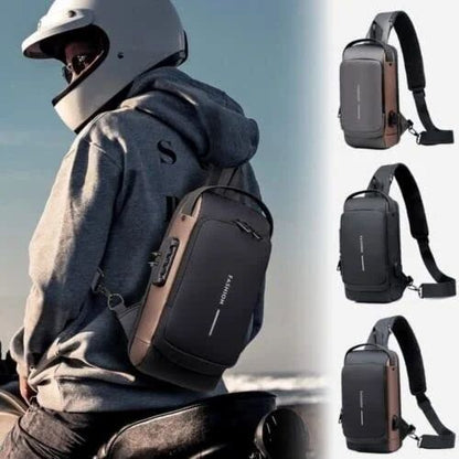 “Premium Waterproof Travel Sling Bag | Anti-Theft Crossbody Bag with USB Charging Port”